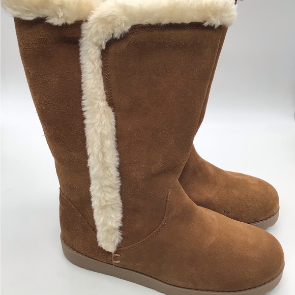 Universal Thread Carmel Brown Suede Tall Faux Fur Boot - Picture 4 of 9